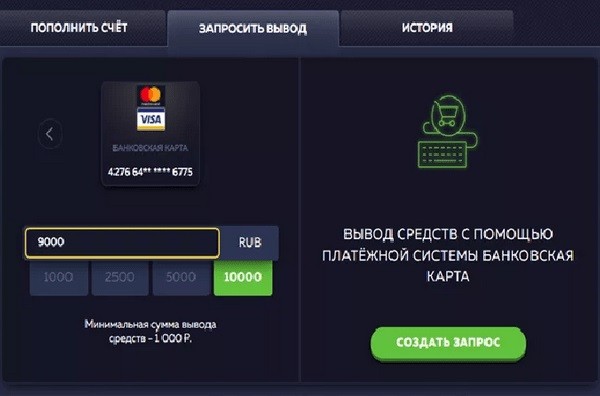 Запрос на вывод средств Заявка на вывод средств
